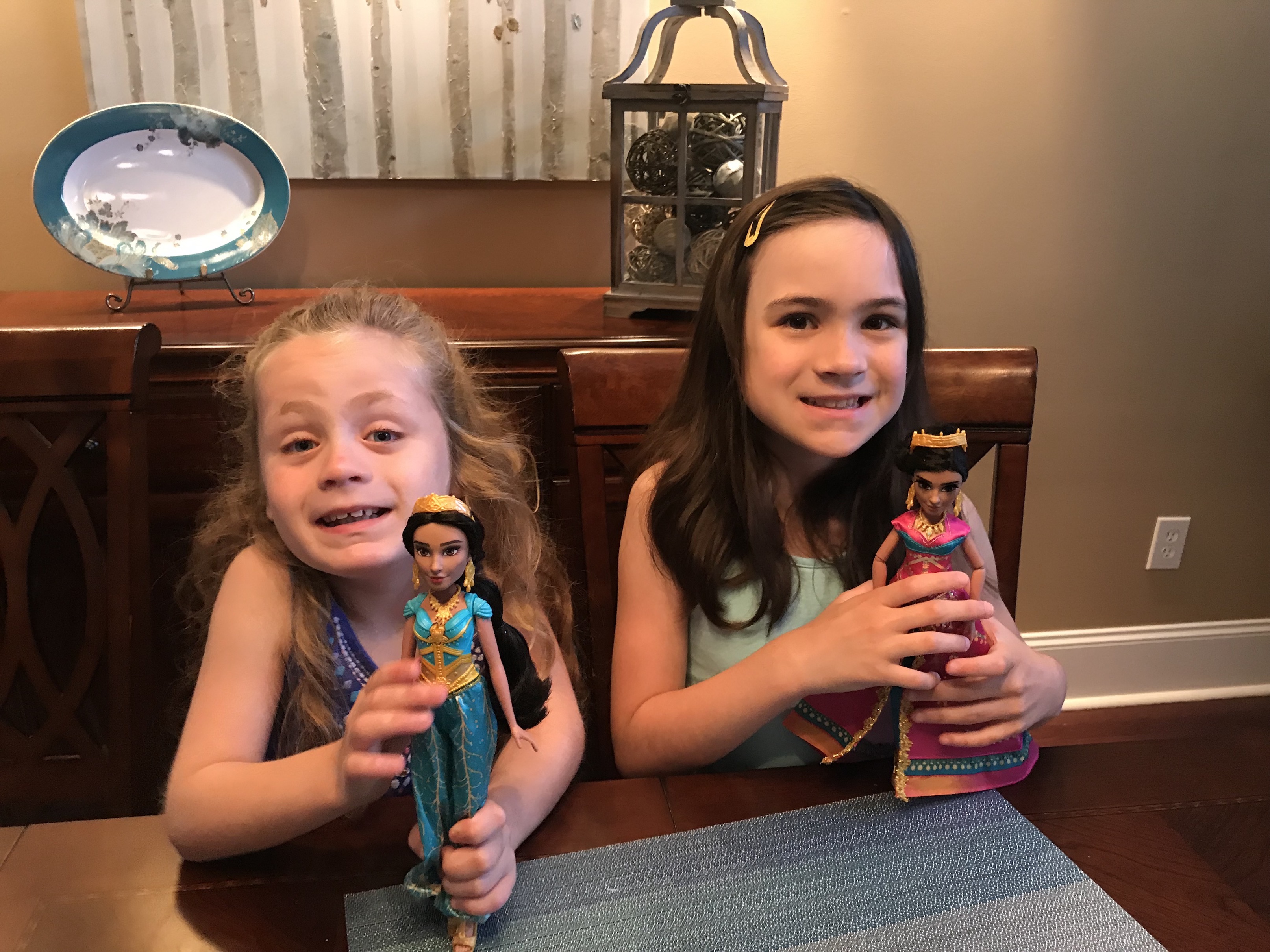 Natalie & Isabella with Jasmine dolls