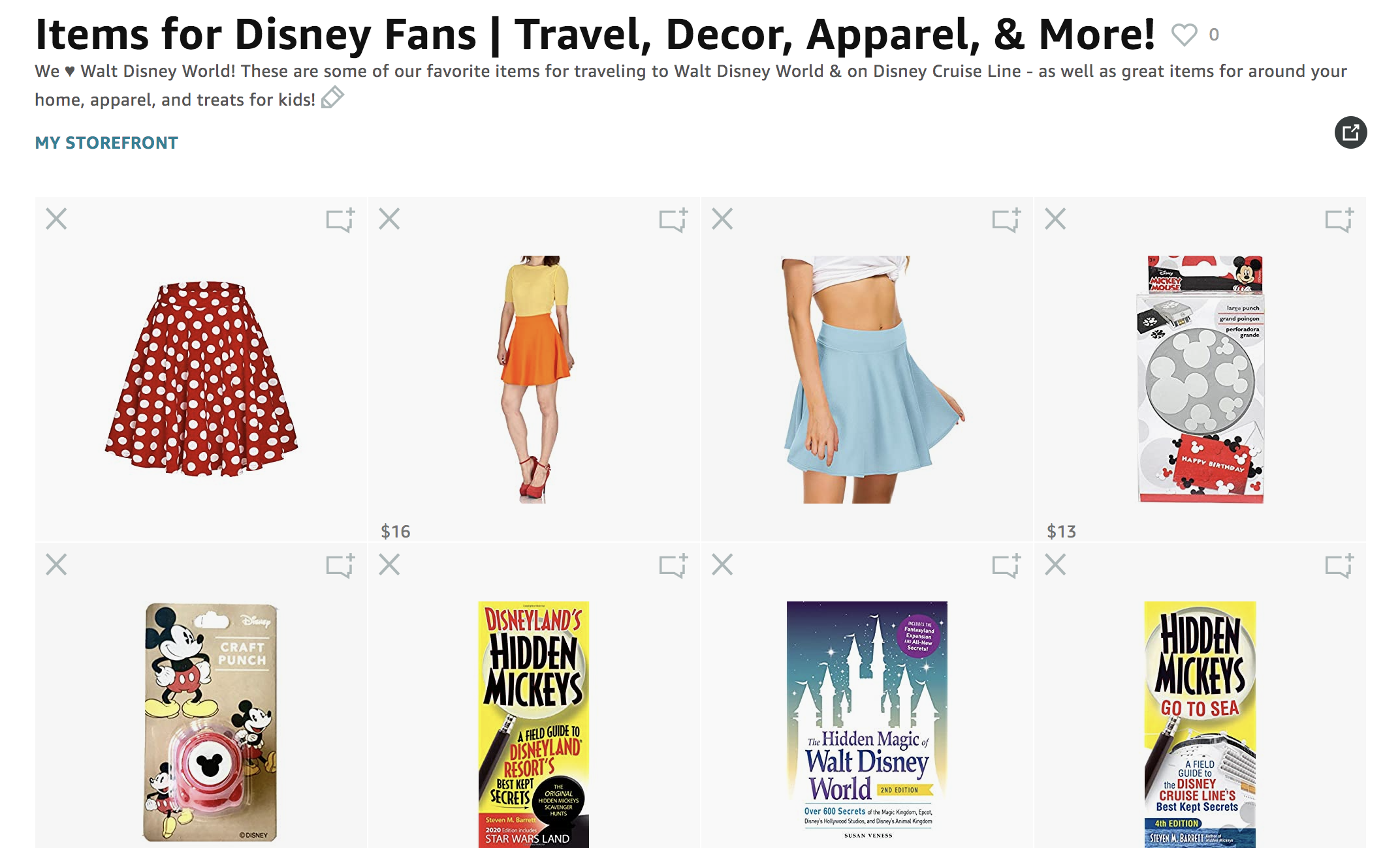 Disney Trip Ideas Product List