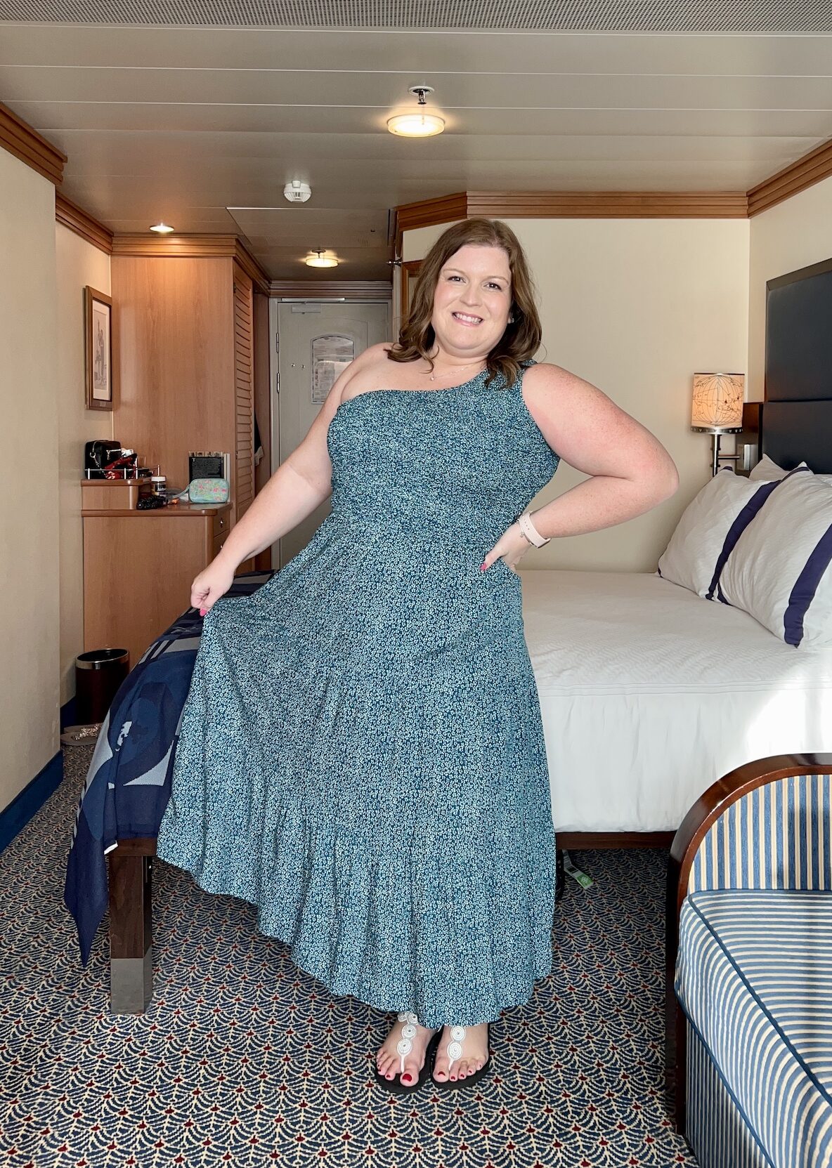 Standing inside a cruise stateroom